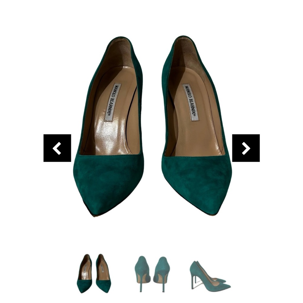 Green suede Manolo blahnik pumps without box